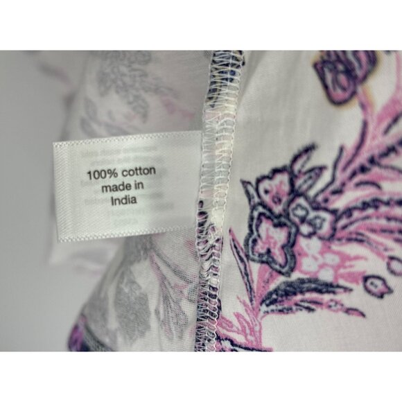 Lane Bryant Cotton Paisley Sleeveless Ruffle V-Neck Top Purple 26/28 NEW - Picture 4 of 5